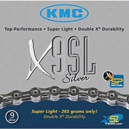 KMC X9SL 9 speed chain  - superlight @ 265g