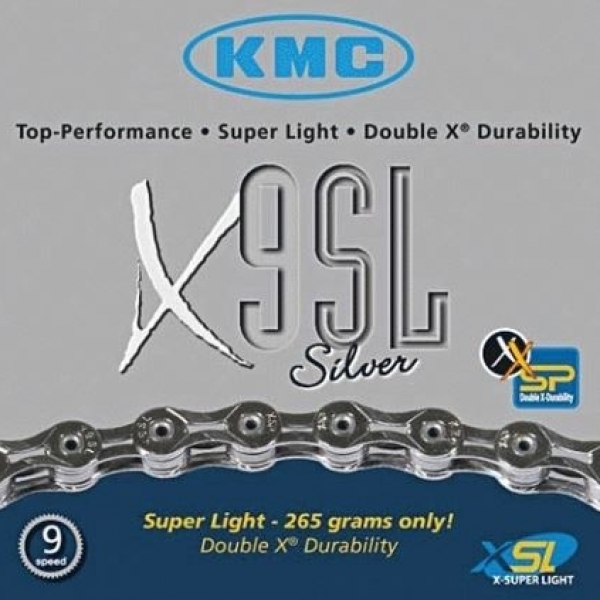 KMC X9SL 9 speed chain  - superlight @ 265g