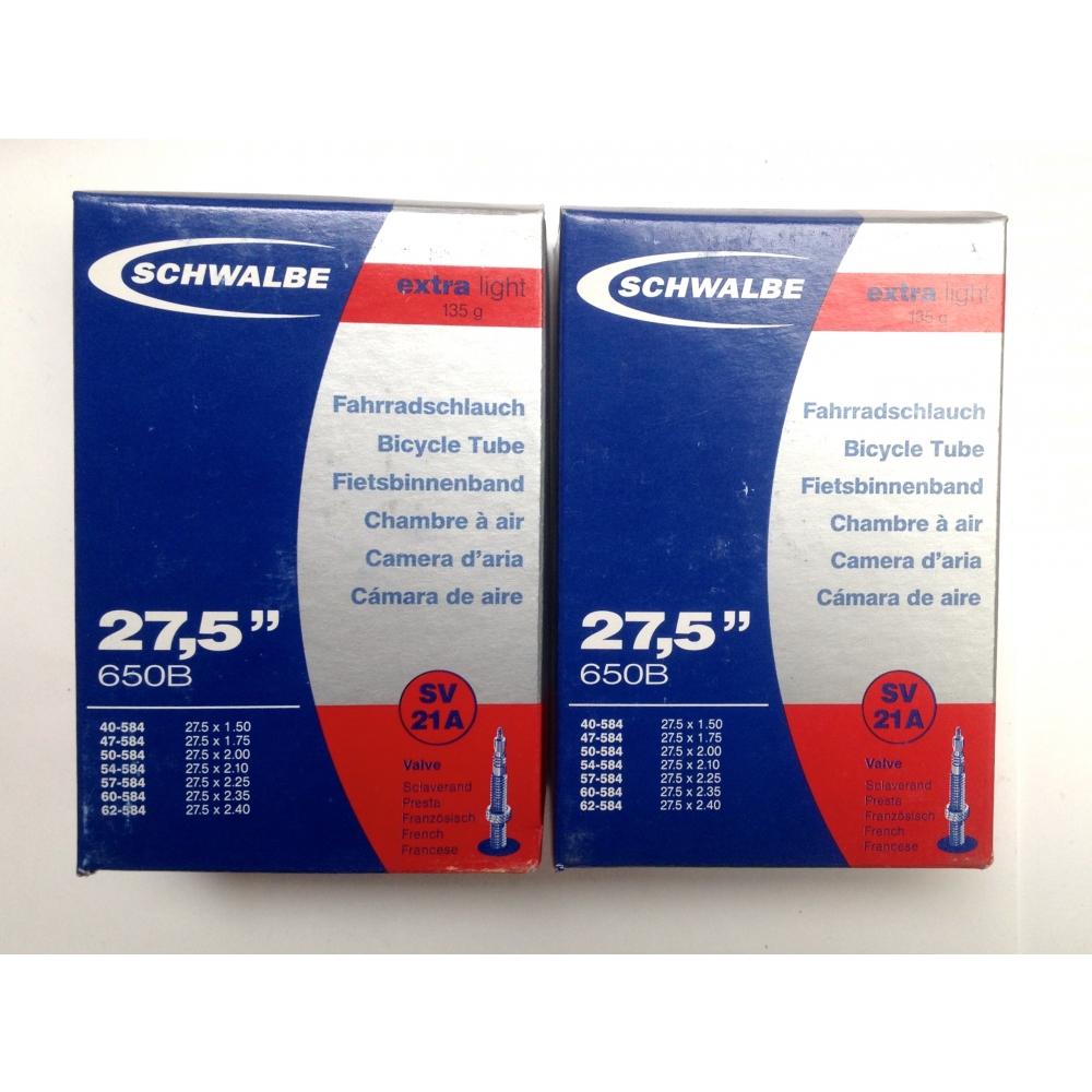 Schwalbe EXTRA LIGHT SV21A 650b/27.5 TUBES x2 135g